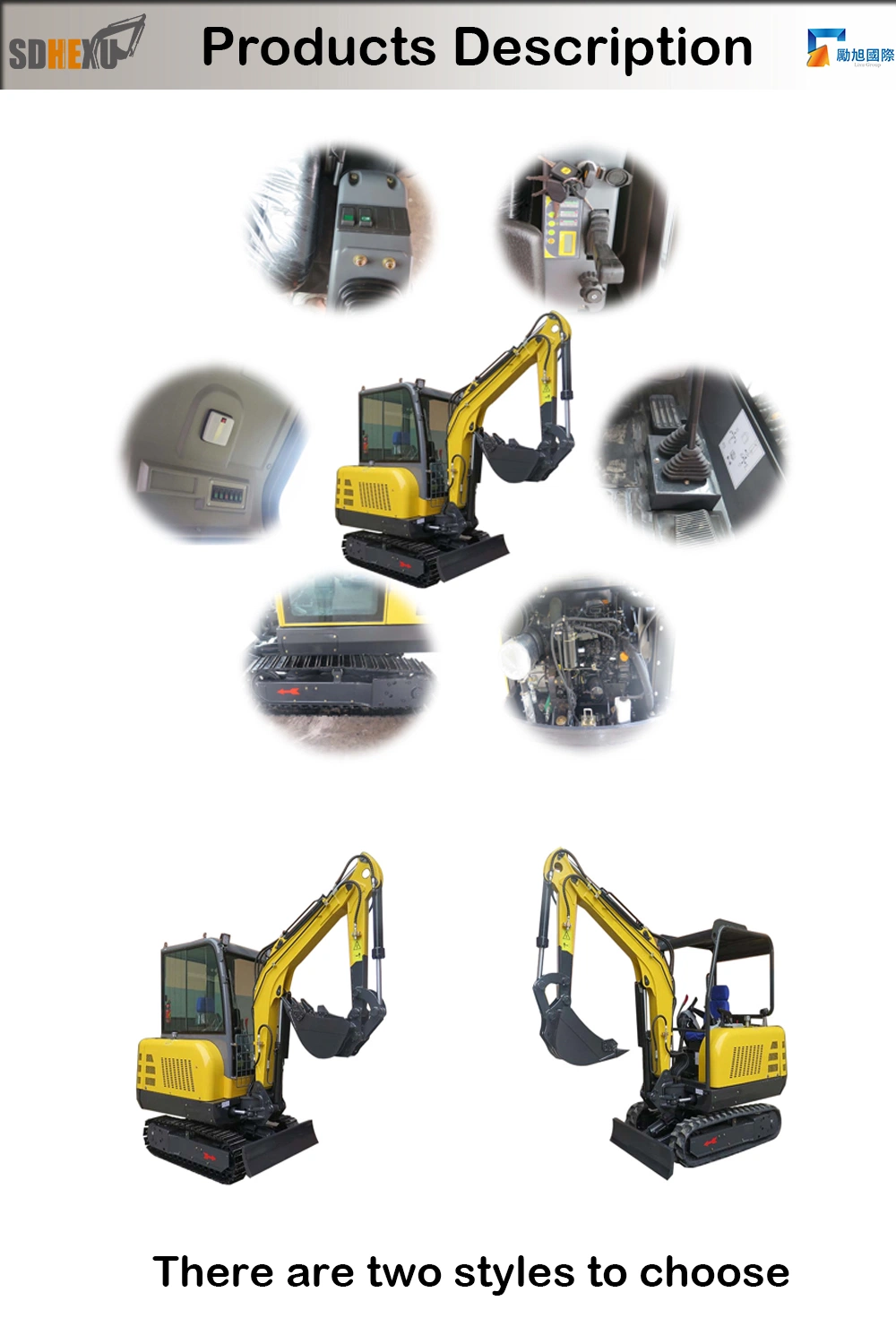 Minibagger Chinese Mini Small Digger 4000kg Micro Hydraulic Mini Excavator Zero Tail, Rubber Track