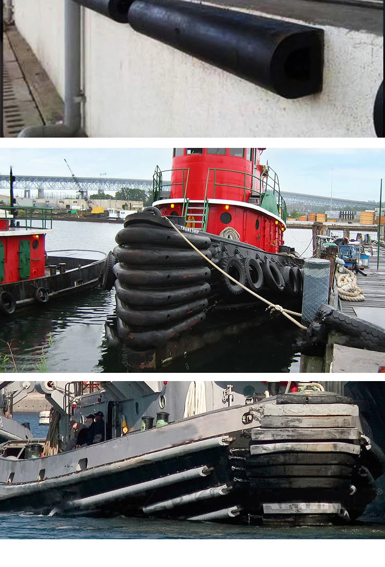 Boat Ship D Type D400X400X1000 Tug Marine Rubber Fender for Wharf and Dock Bumper Marine Rubber Boat Bumper Seal Strip Fender