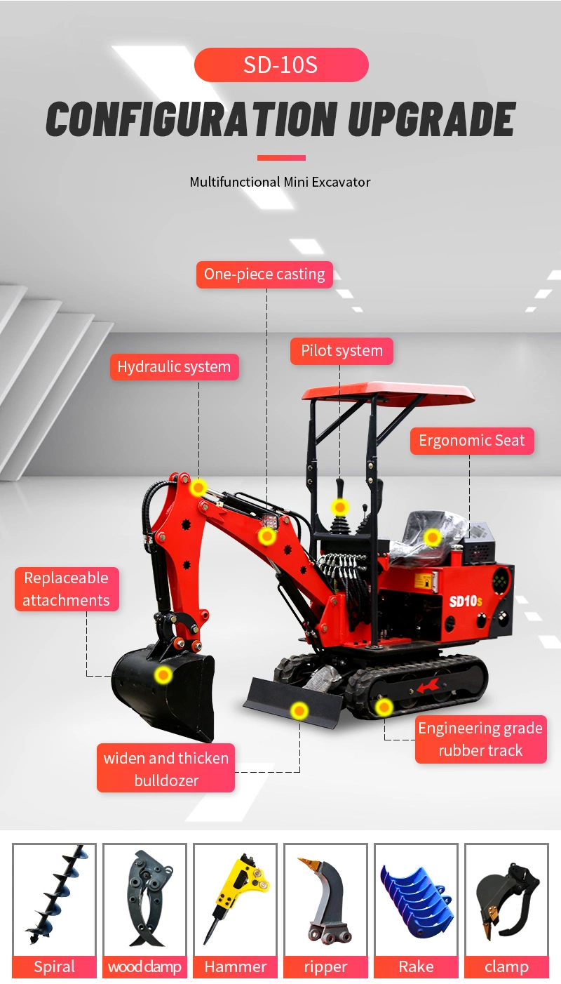 Cash Coupon Sale! Mini Excavator 0.8t Small Digger 1 Ton Excavator Track