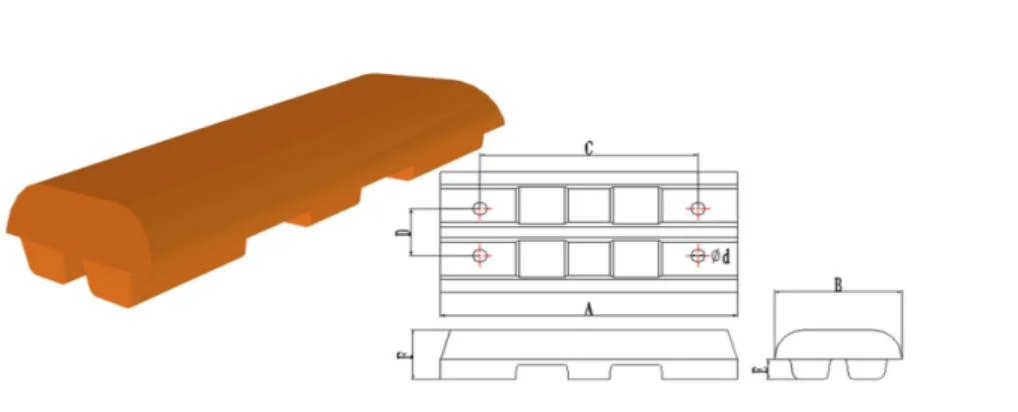 Highest Standards Road Milling Machine Bolt-on Rubber Track Pads